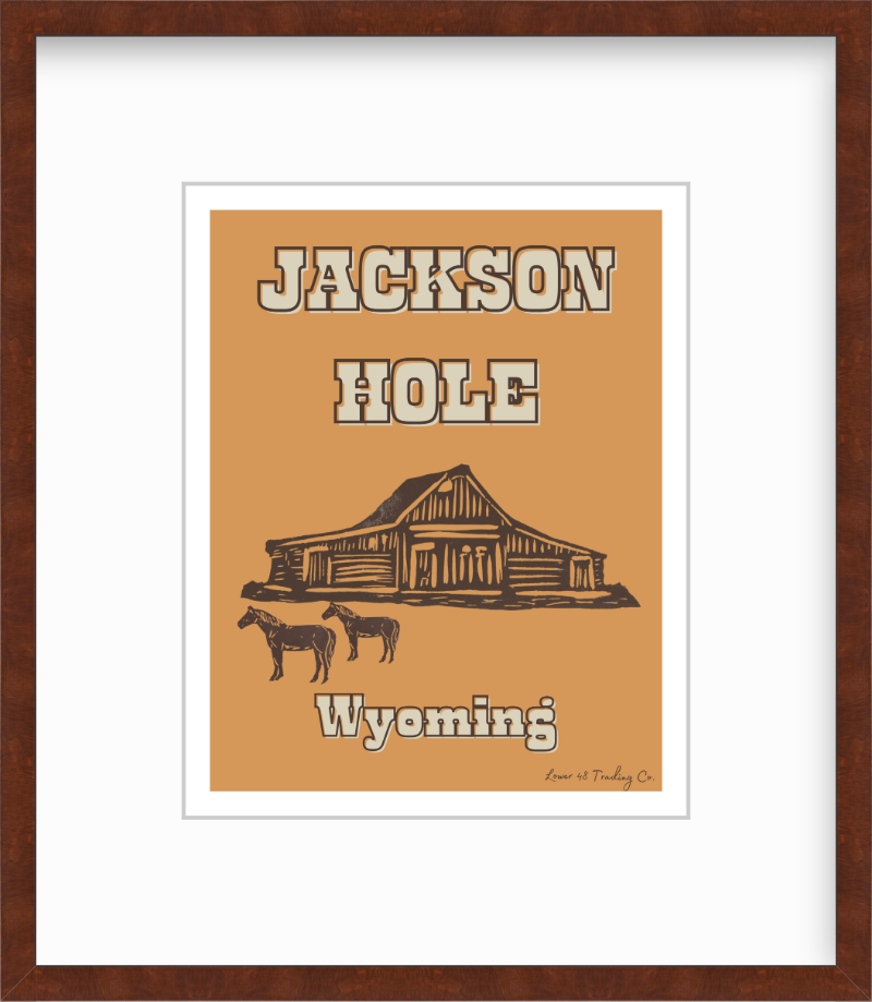Wyoming Jackson Hole Mormon Row Barn Block Print by Nikki Degn Giclee Art Print