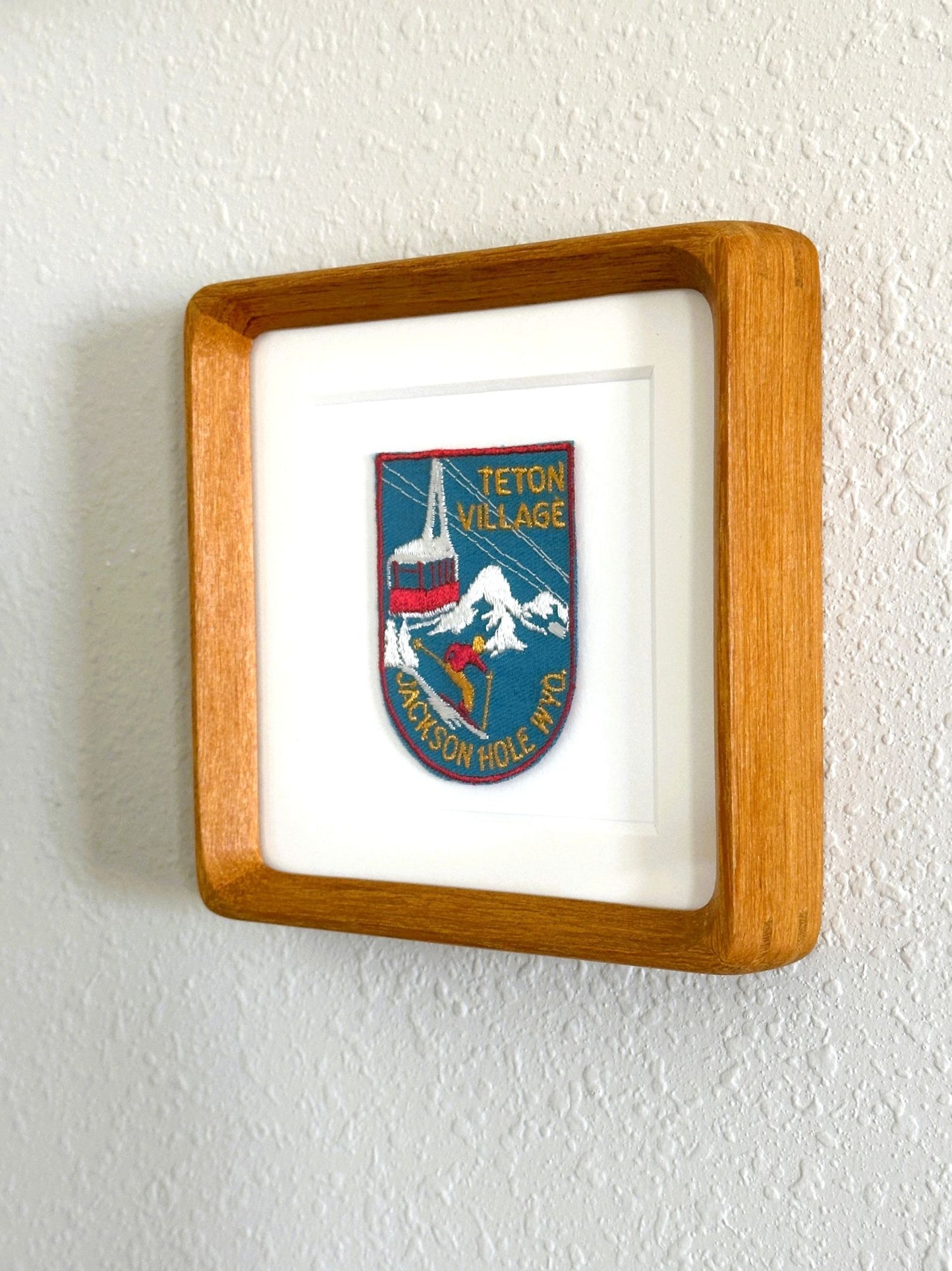 Wyoming Jackson Hole Teton Village Ski Vintage Framed Travel Patch