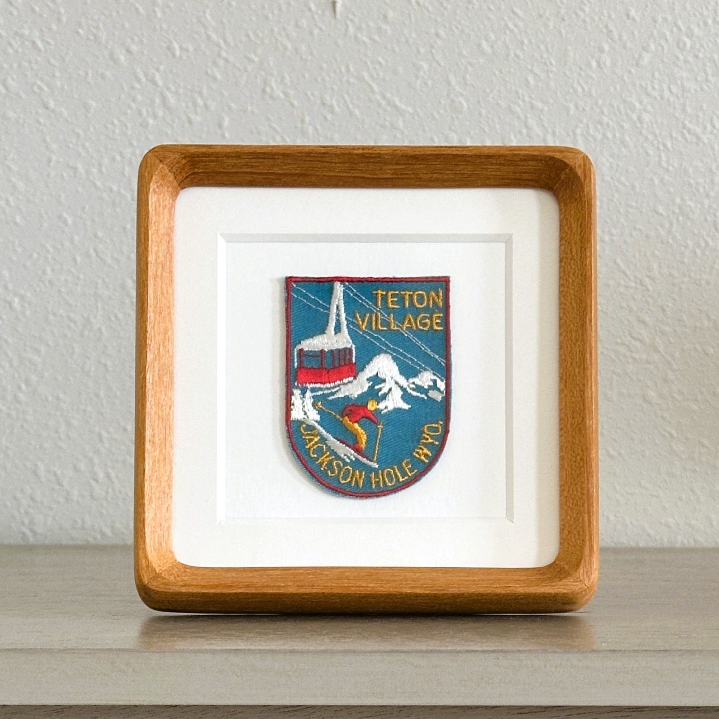 Wyoming Jackson Hole Teton Village Ski Vintage Framed Travel Patch
