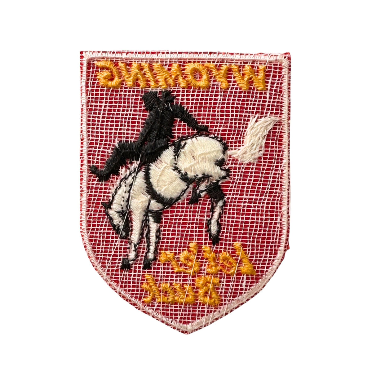 Wyoming Let 'er Buck Vintage Red Patch