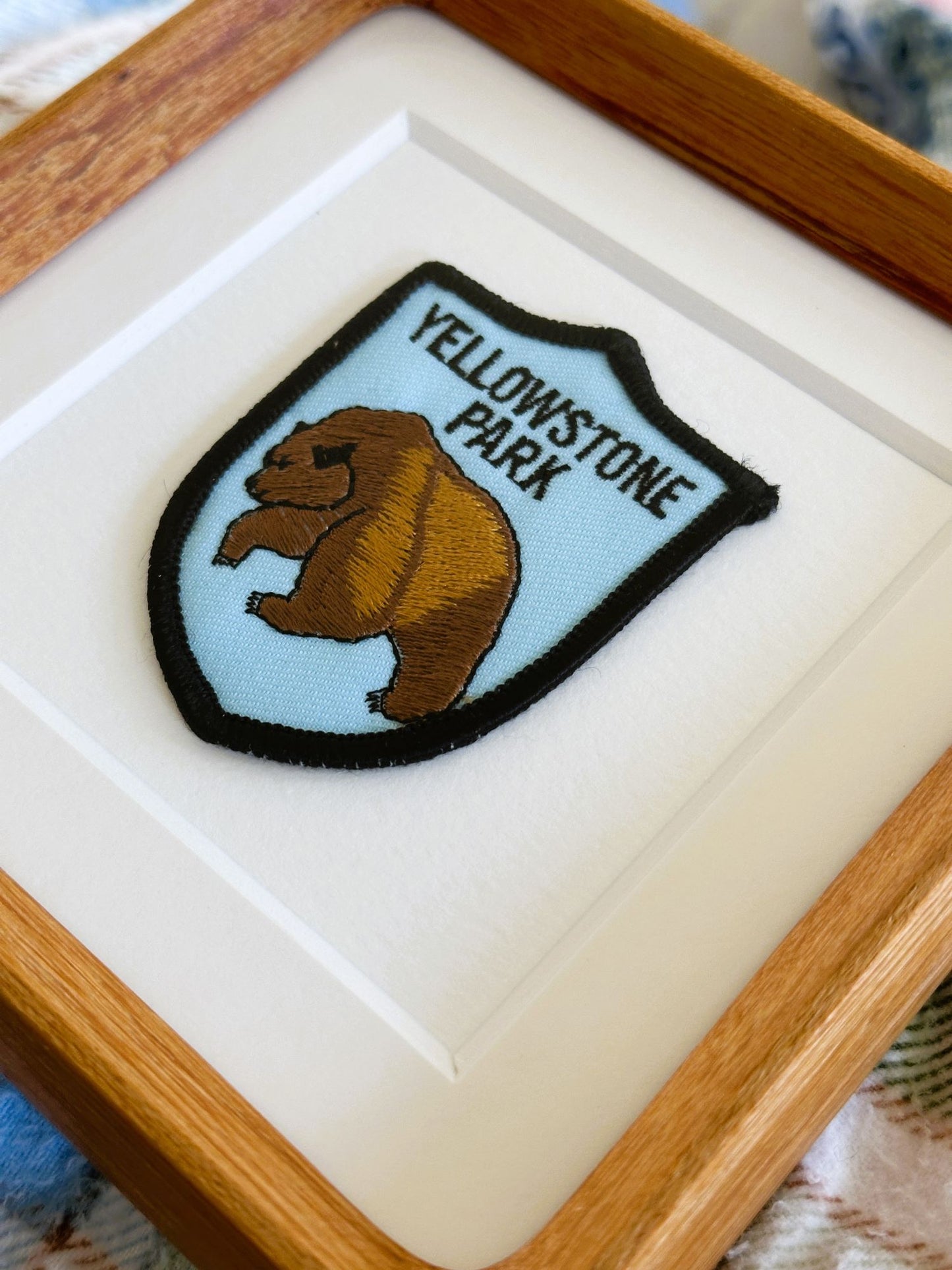 Wyoming Yellowstone National Park Bear Vintage Framed Travel Patch