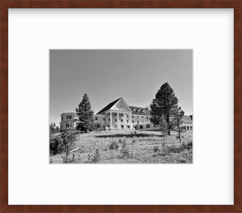 Wyoming Yellowstone National Park Lake Hotel Black and White Giclee Print