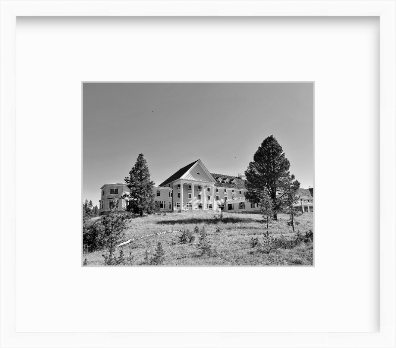 Wyoming Yellowstone National Park Lake Hotel Black and White Giclee Print