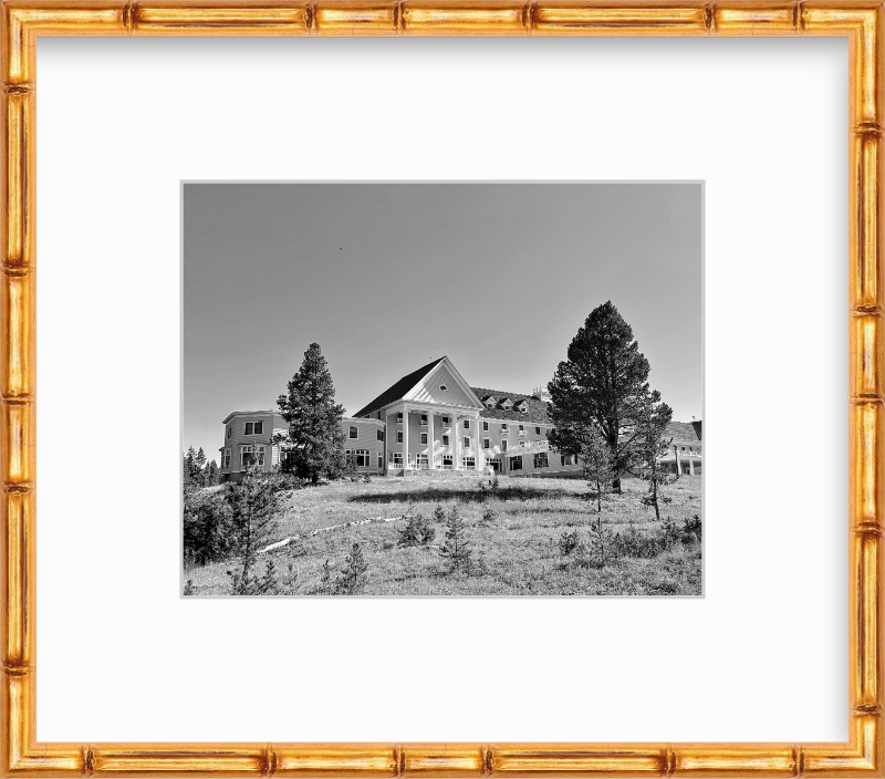 Wyoming Yellowstone National Park Lake Hotel Black and White Giclee Print