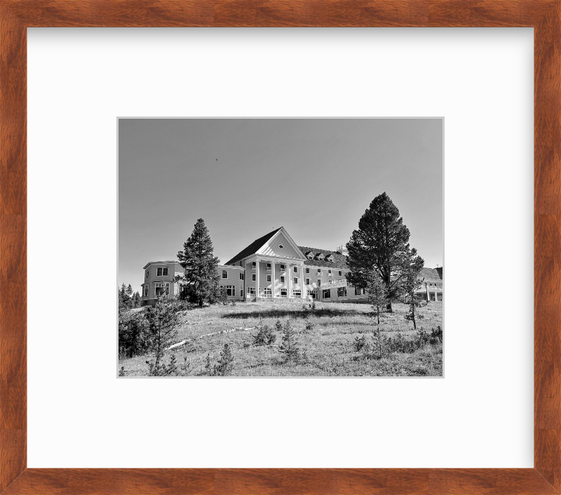 Wyoming Yellowstone National Park Lake Hotel Black and White Giclee Print