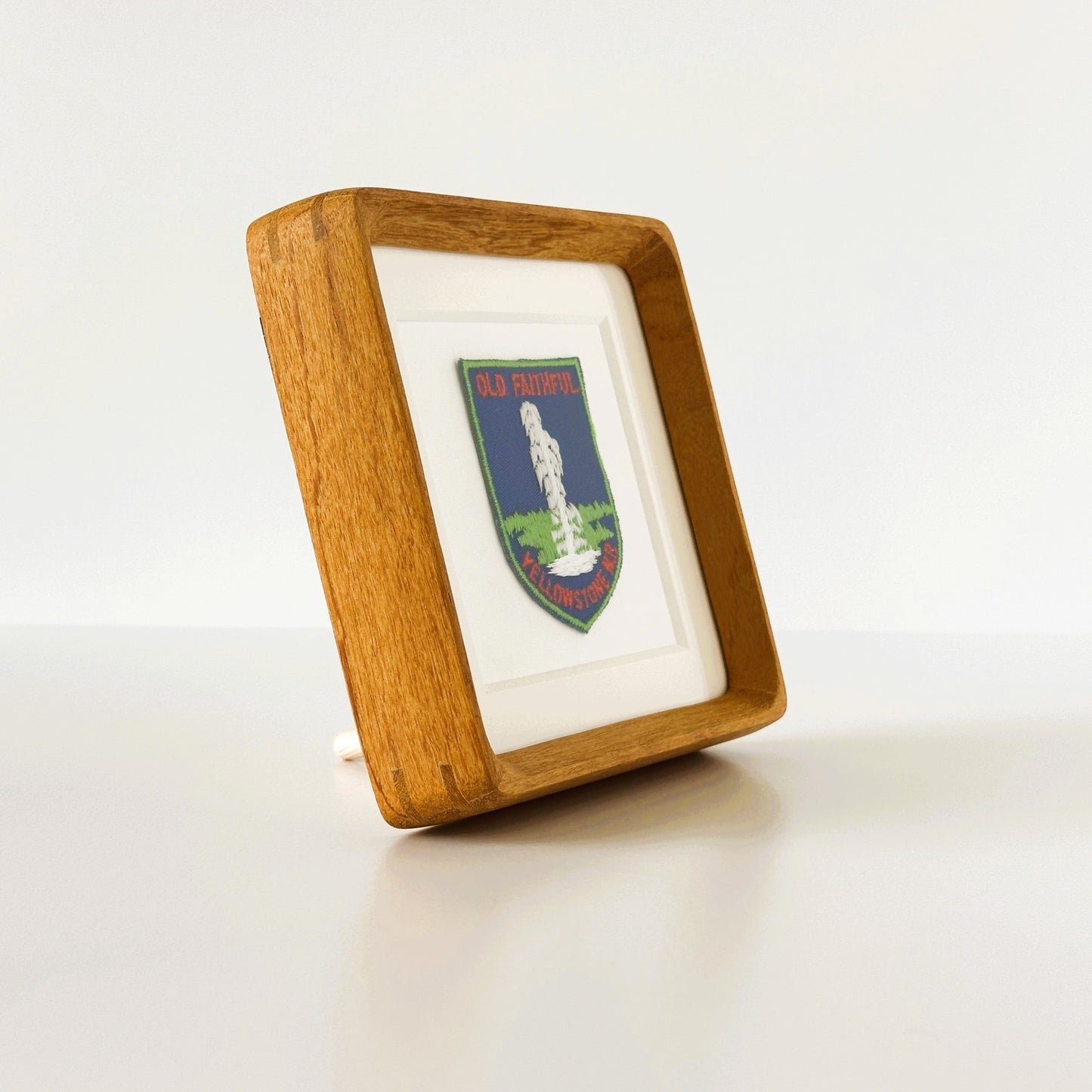 Wyoming Yellowstone National Park Old Faithful Geyser Vintage Framed Travel Patch
