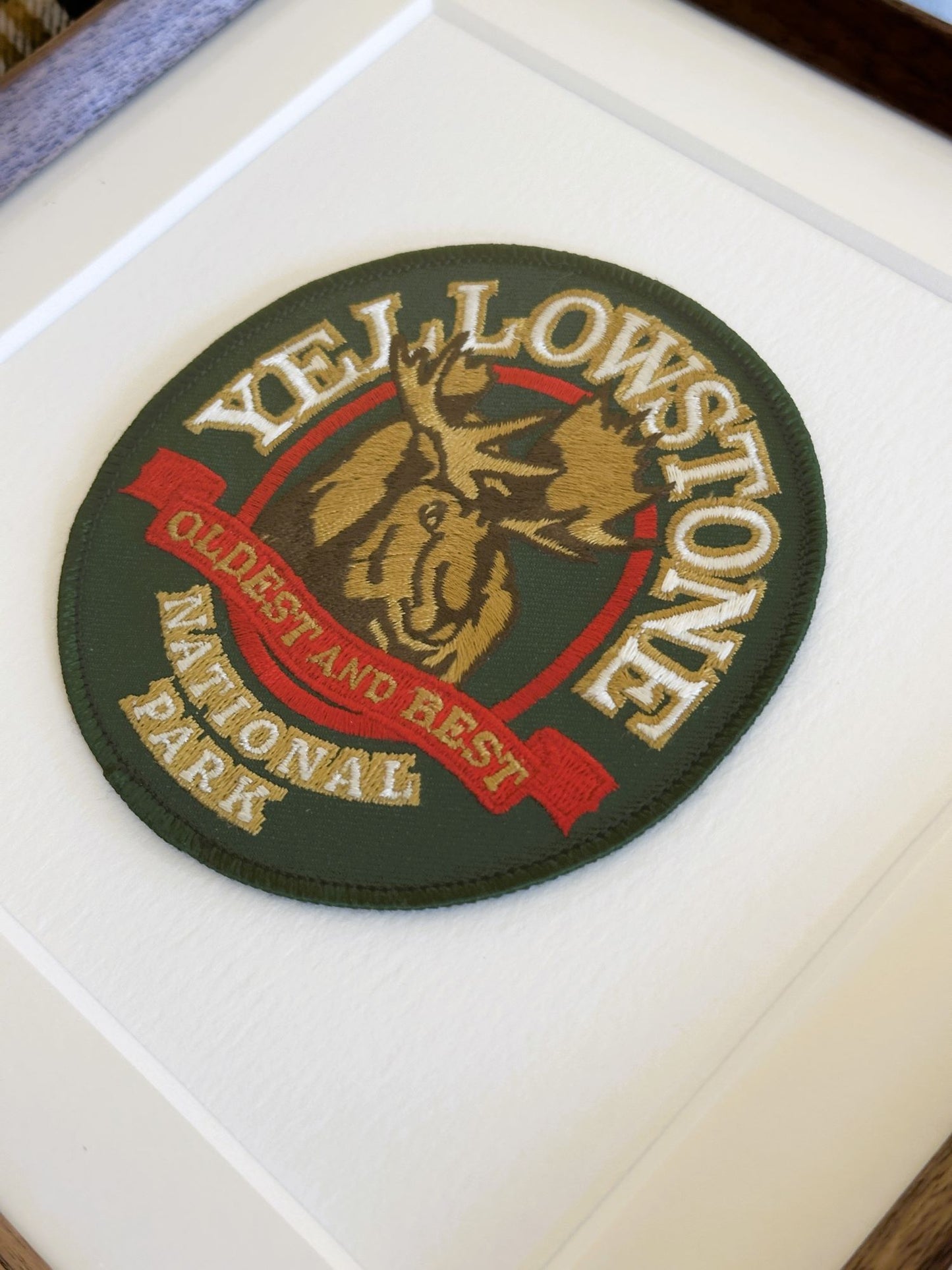 Wyoming Yellowstone National Park Oldest and Best Large Vintage Framed Travel Patch
