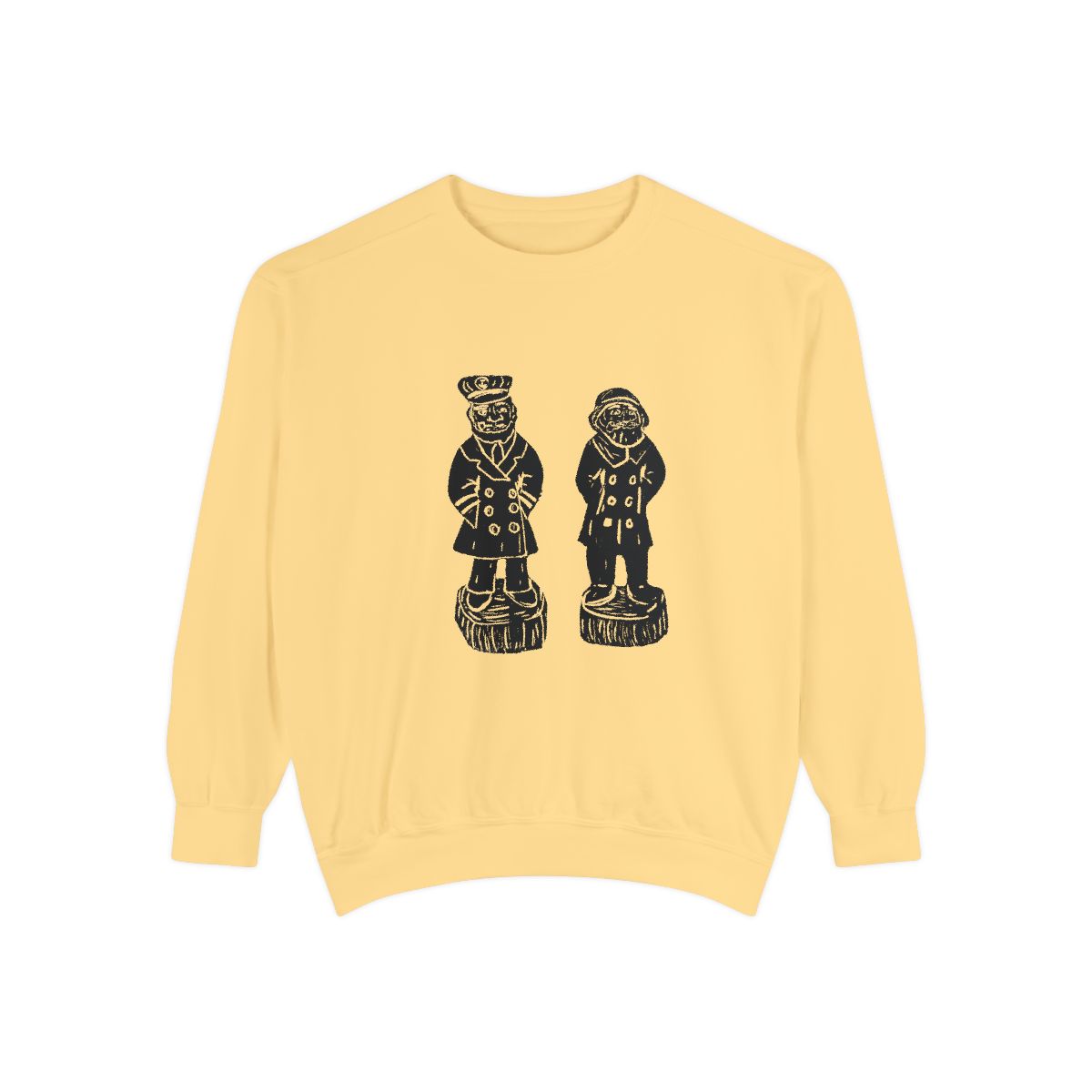 American Nautical Old Salt and Sea Captain Adult Unisex Sweatshirt in Yellow