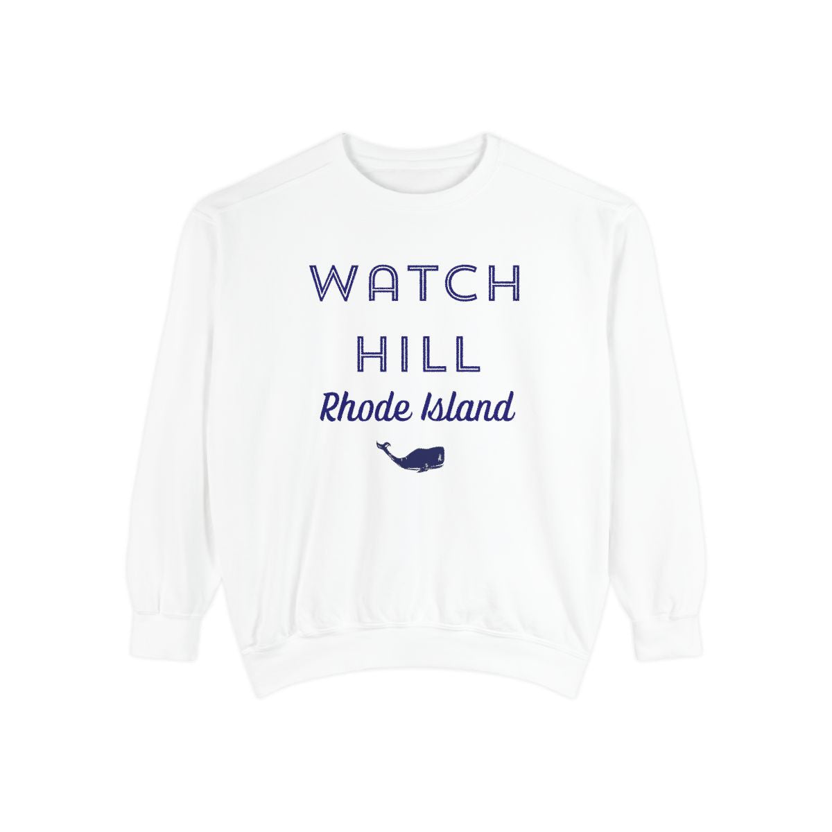 Rhode Island Watch Hill Whale Adult Unisex Sweatshirt White