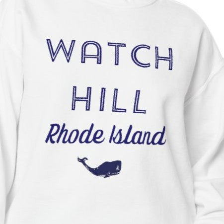 Rhode Island Watch Hill Whale Adult Unisex Sweatshirt White