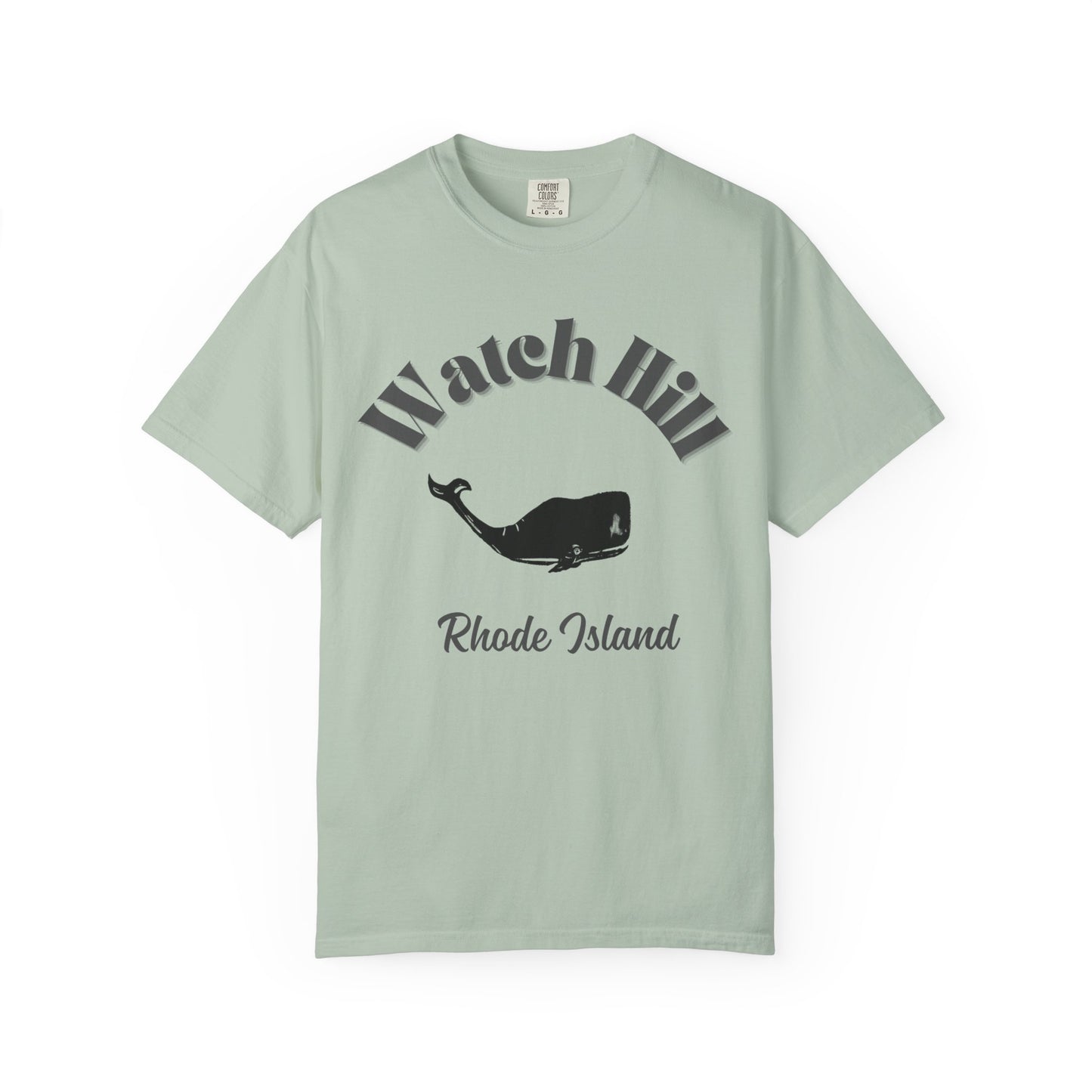 Rhode Island Watch Hill Whale Adult Unisex T-Shirt Bay Green