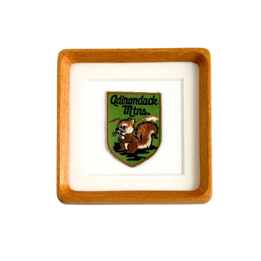 New York Adirondack Mountains Squirrel Vintage Framed Travel Patch