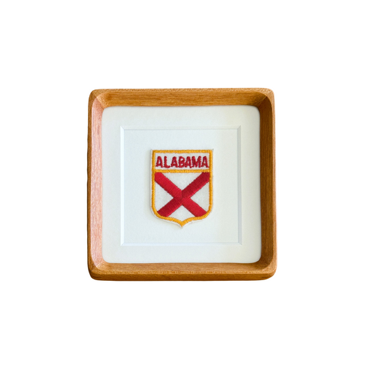 Alabama State Flag Vintage Framed Travel Patch
