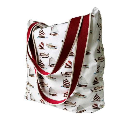 American Boats Fabric Design Tote Bag