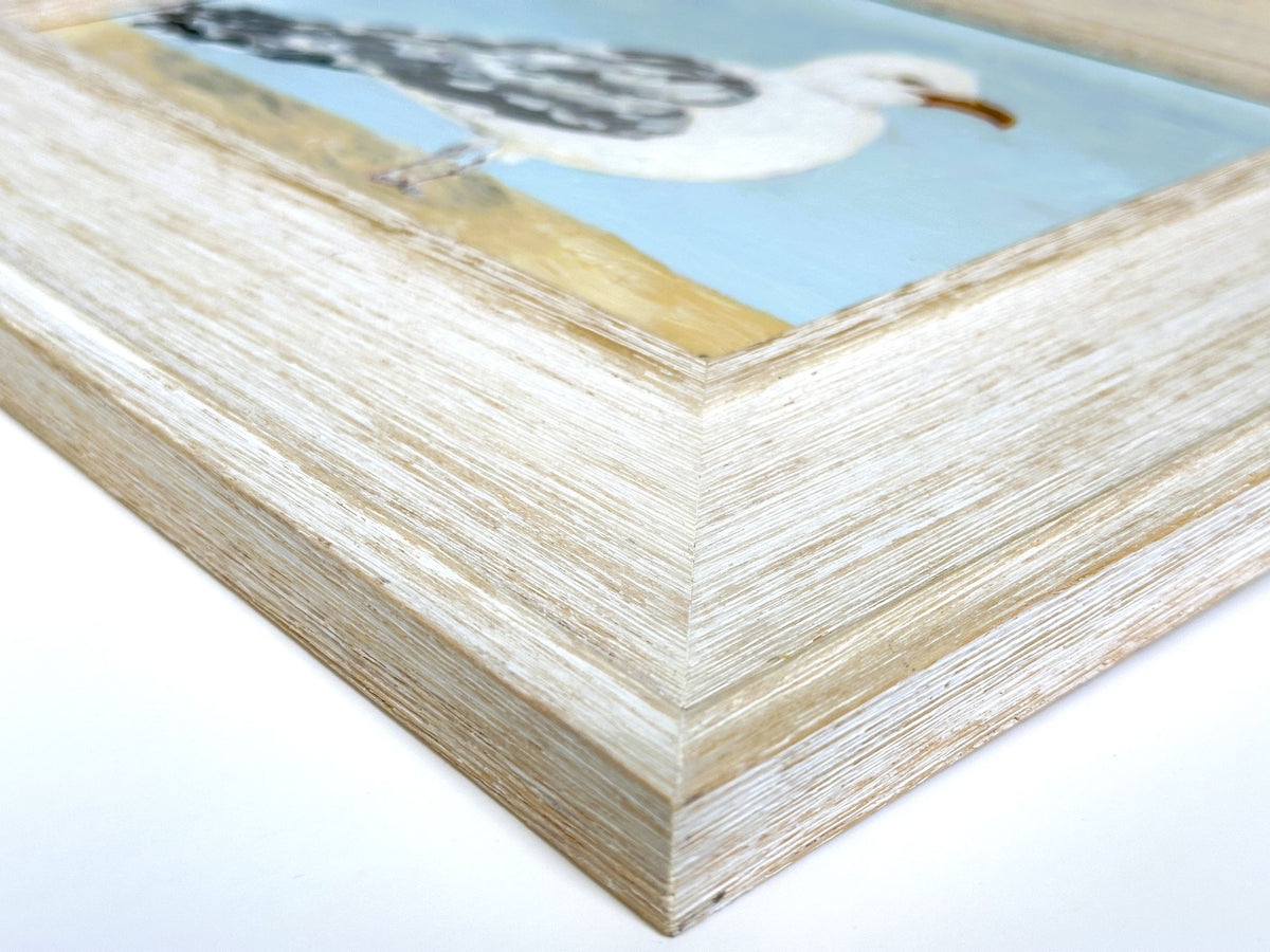 American Coastal Seagull Original Painting by Nikki Degn 8x10 inches Acrylic on Panel Board Solid Wood Framed