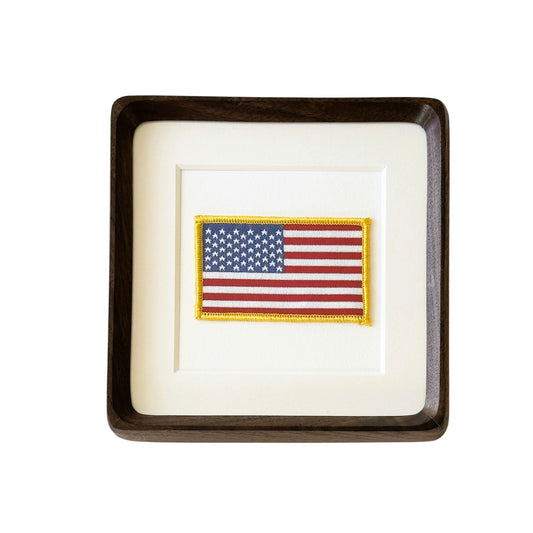 American Flag Framed Vintage Travel Patch