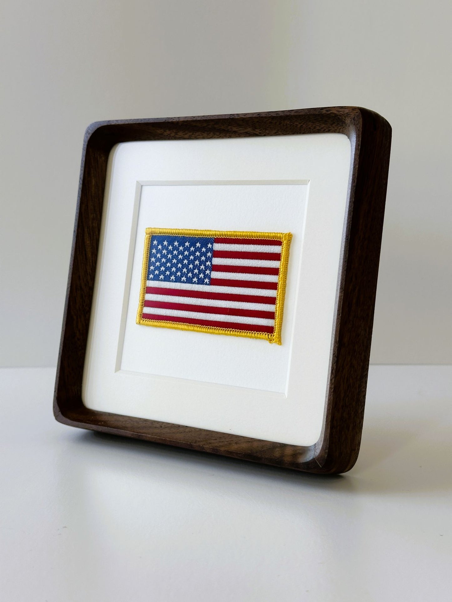 American Flag Framed Vintage Travel Patch