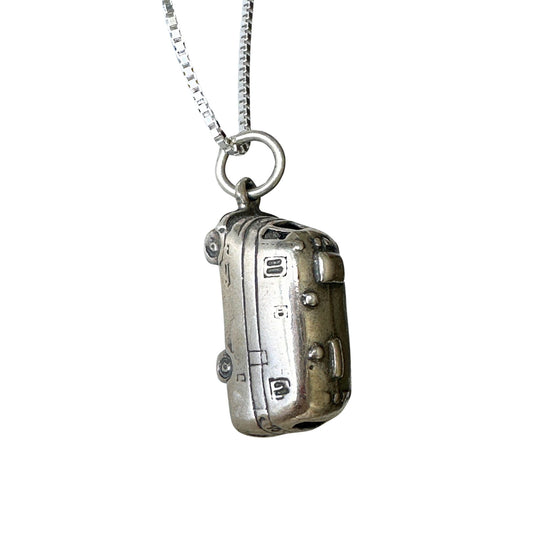 American Road Trip RV Sterling Silver Charm on New 18 Inch Sterling Silver Necklace