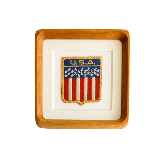 American Banner Flag Vintage Framed Travel Patch