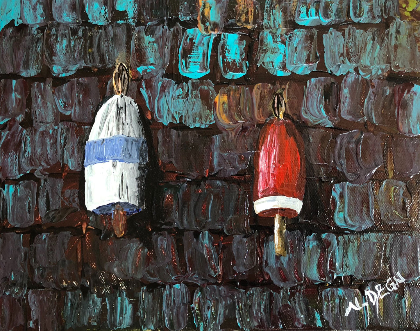 American Buoys Painting by Nikki Degn Art Print