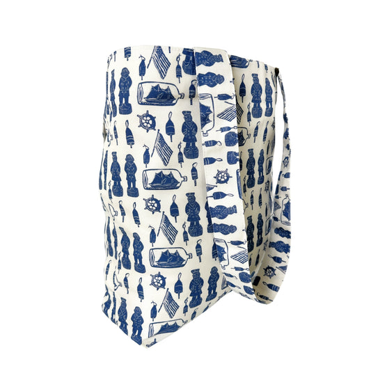 American Nautical Souvenirs Block Print Design Large Tote Bag