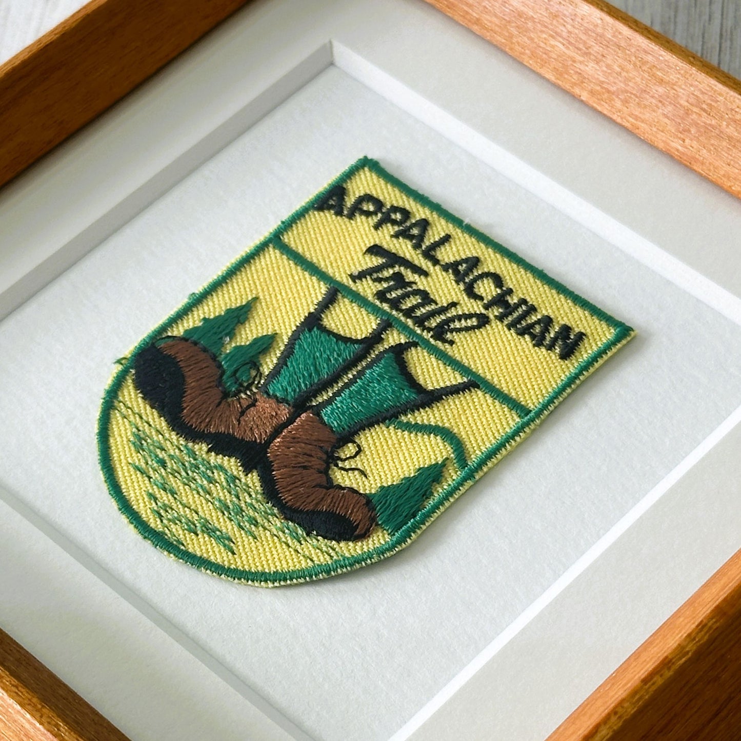 Appalachian Trail Hiking Boots Georgia to Maine Vintage Travel Patch Framed