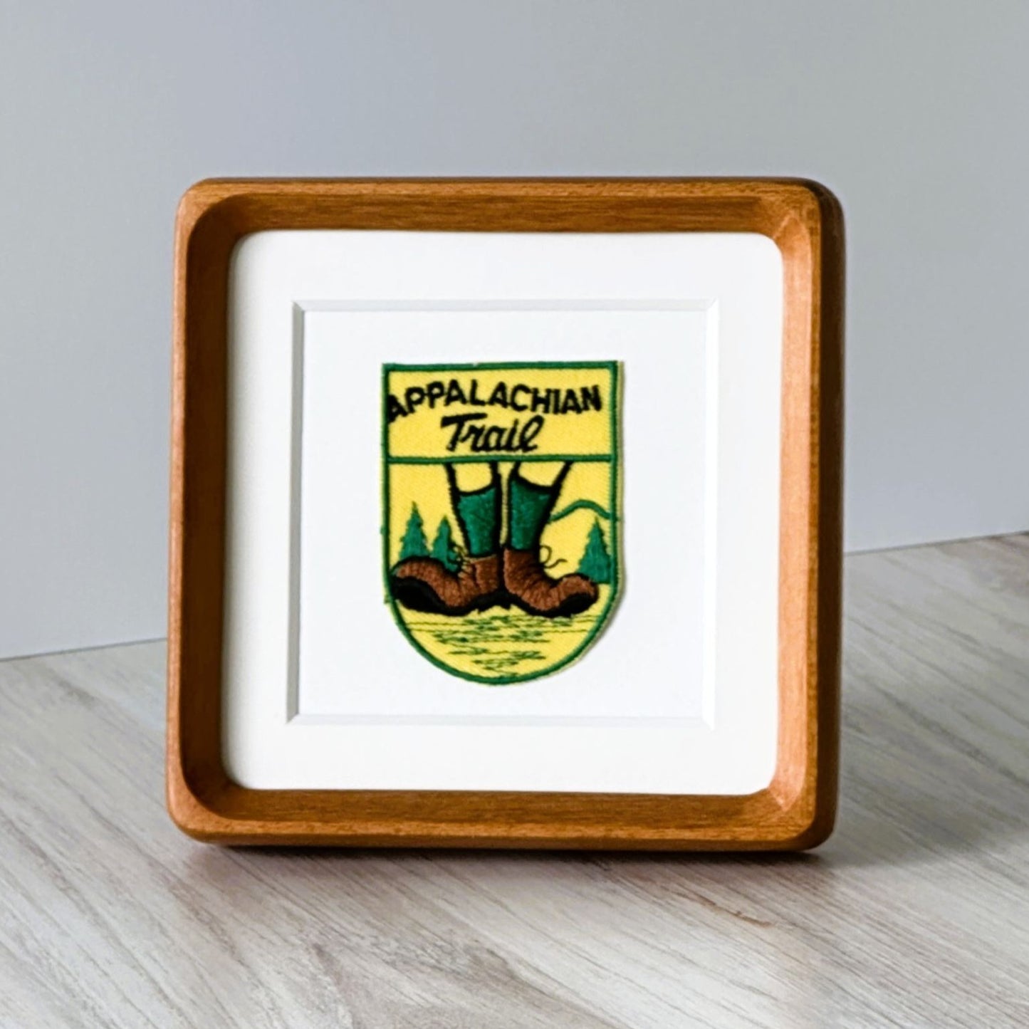 Appalachian Trail Hiking Boots Georgia to Maine Vintage Travel Patch Framed