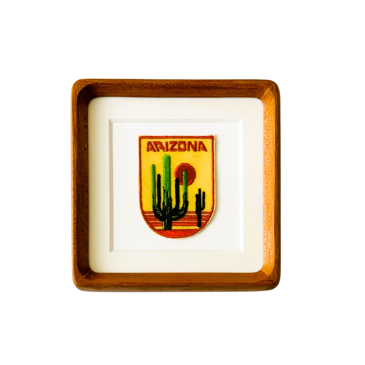 Arizona Cactus Vintage Patch Wood Framed