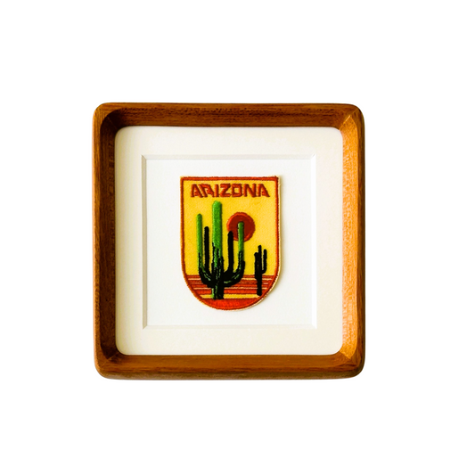 Arizona Cactus Vintage Patch Wood Framed