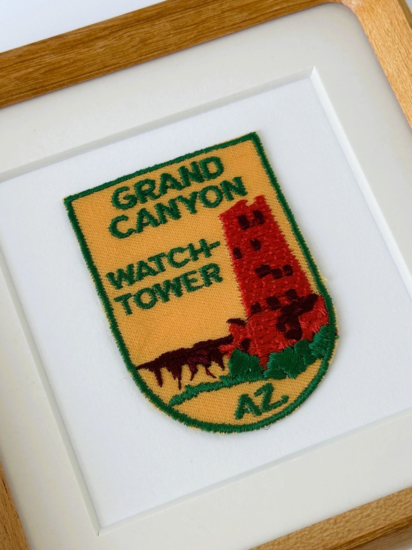 Arizona Grand Canyon National Park Watch Tower Vintage Framed Travel Patch