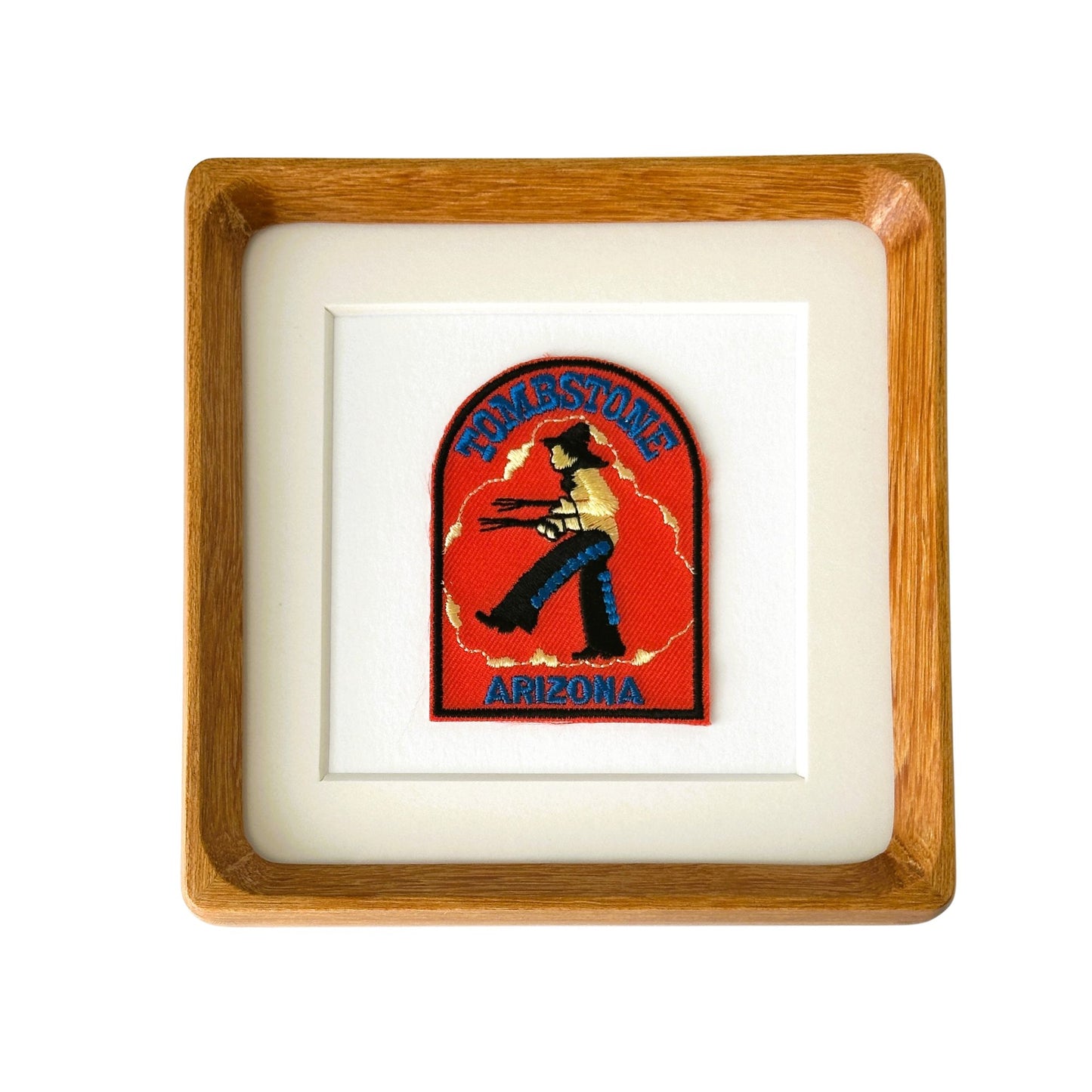 Arizona Tombstone Old Western Vintage Patch Wood Framed