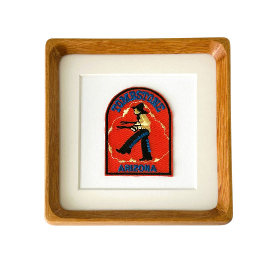 Arizona Tombstone Old Western Vintage Patch Wood Framed