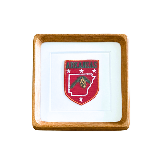Arkansas Pinecone Vintage Framed Travel Patch
