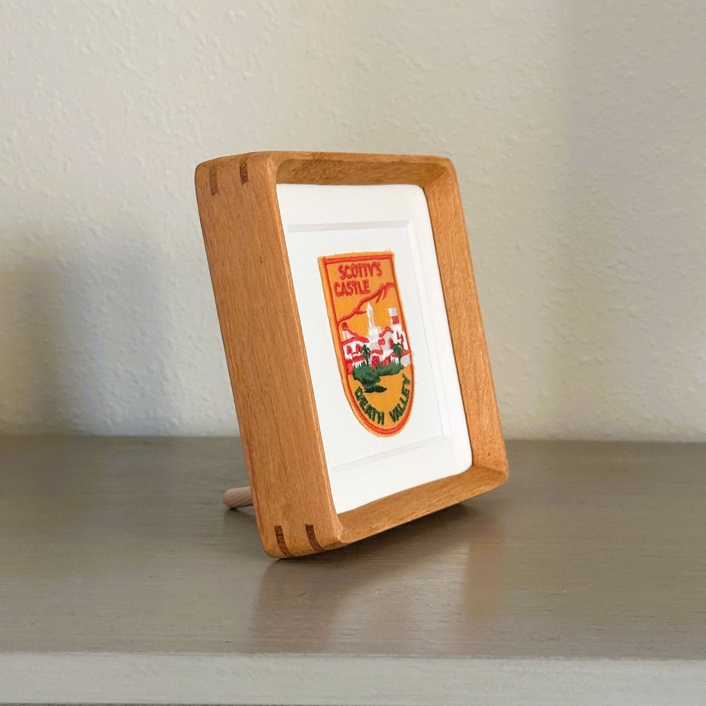 California Death Valley Scotty's Castle Vintage Patch Wood Framed