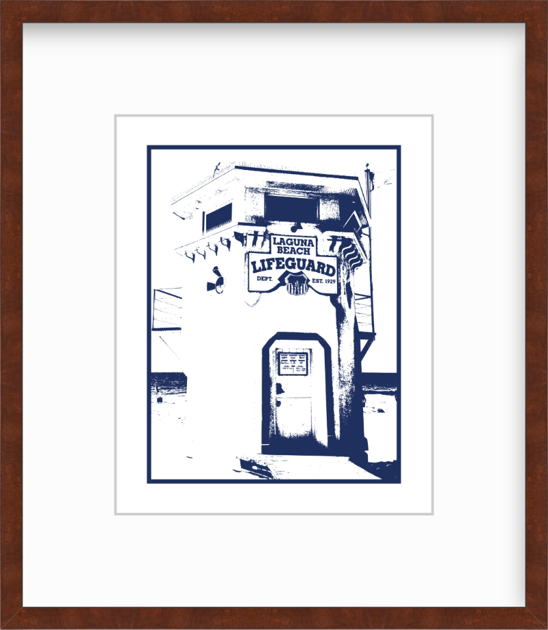 California Laguna Beach Lifeguard Station Giclee Travel Print