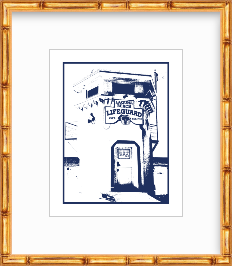 California Laguna Beach Lifeguard Station Giclee Travel Print