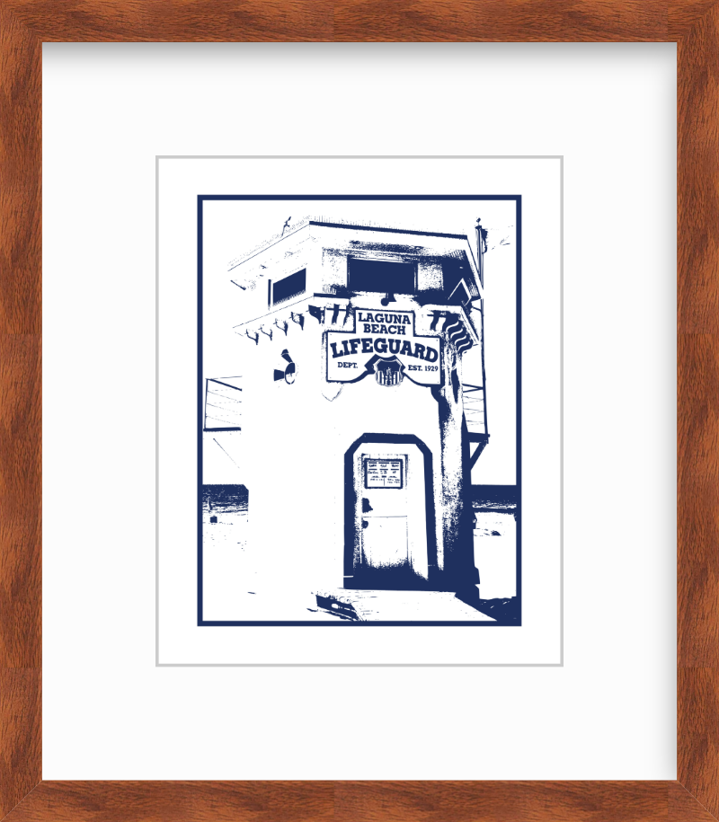 California Laguna Beach Lifeguard Station Giclee Travel Print