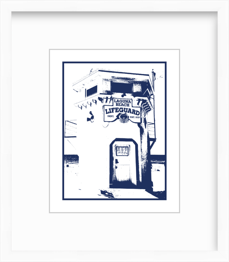 California Laguna Beach Lifeguard Station Giclee Travel Print