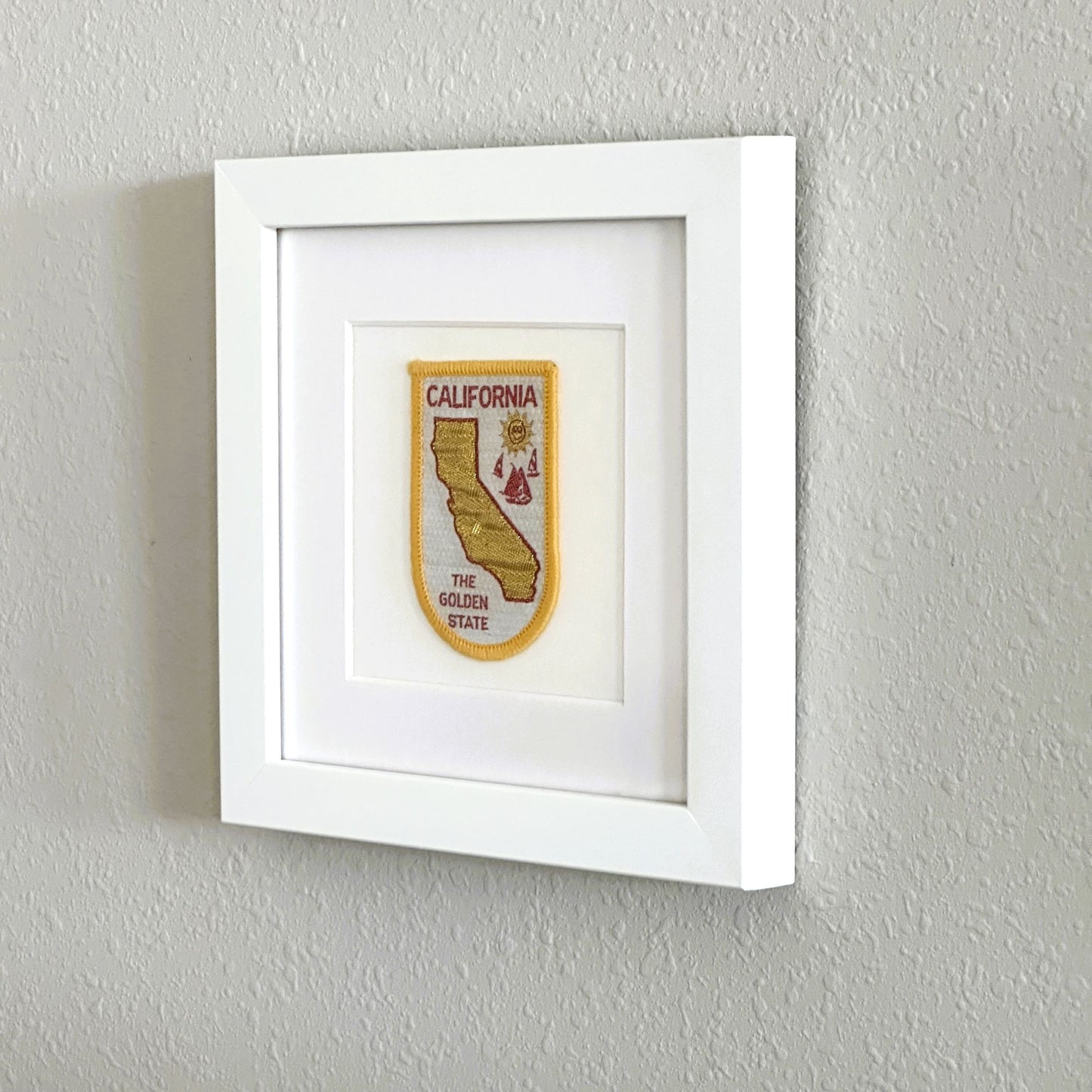 California Golden Map Framed Vintage Travel Patch