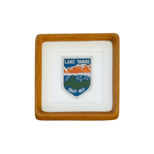 California Nevada Lake Tahoe Vintage Patch Wood Framed