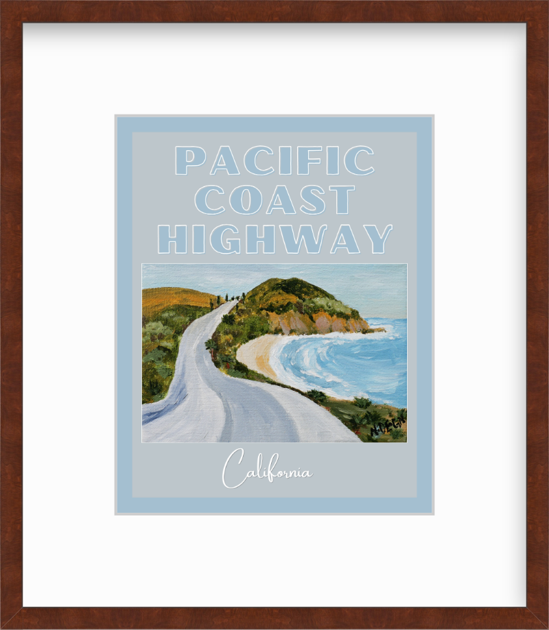 California Pacific Coast Highway Giclee Travel Art Print