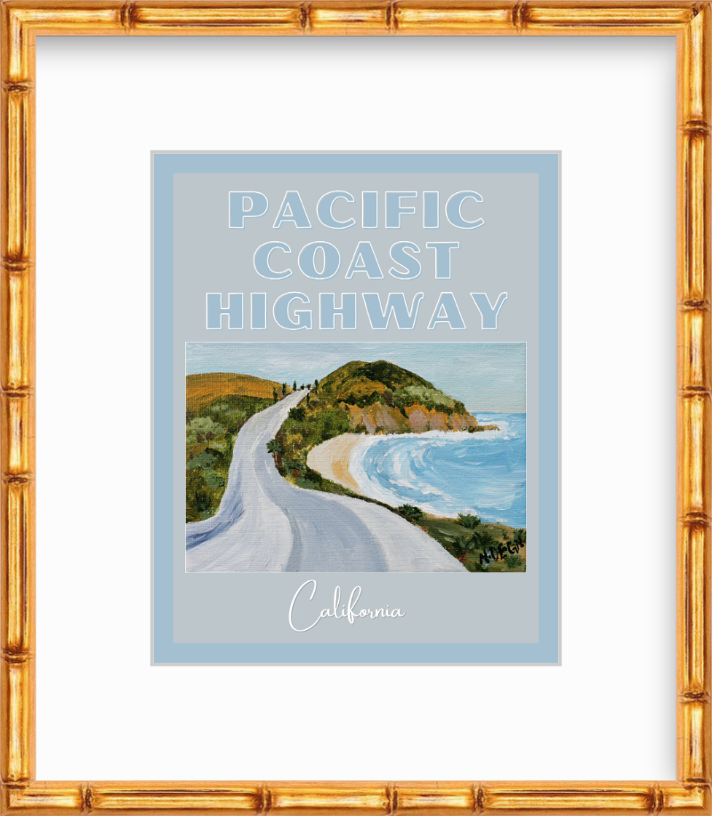 California Pacific Coast Highway Giclee Travel Art Print
