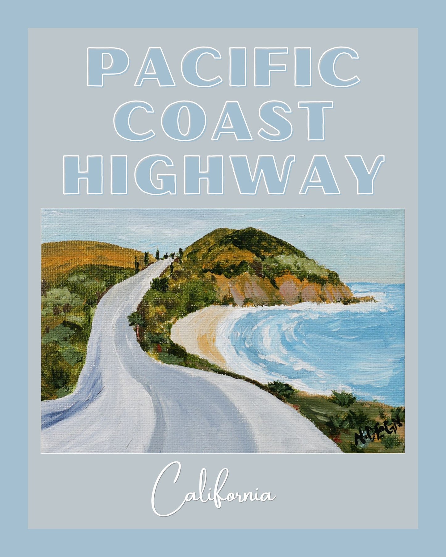 California Pacific Coast Highway Giclee Travel Art Print