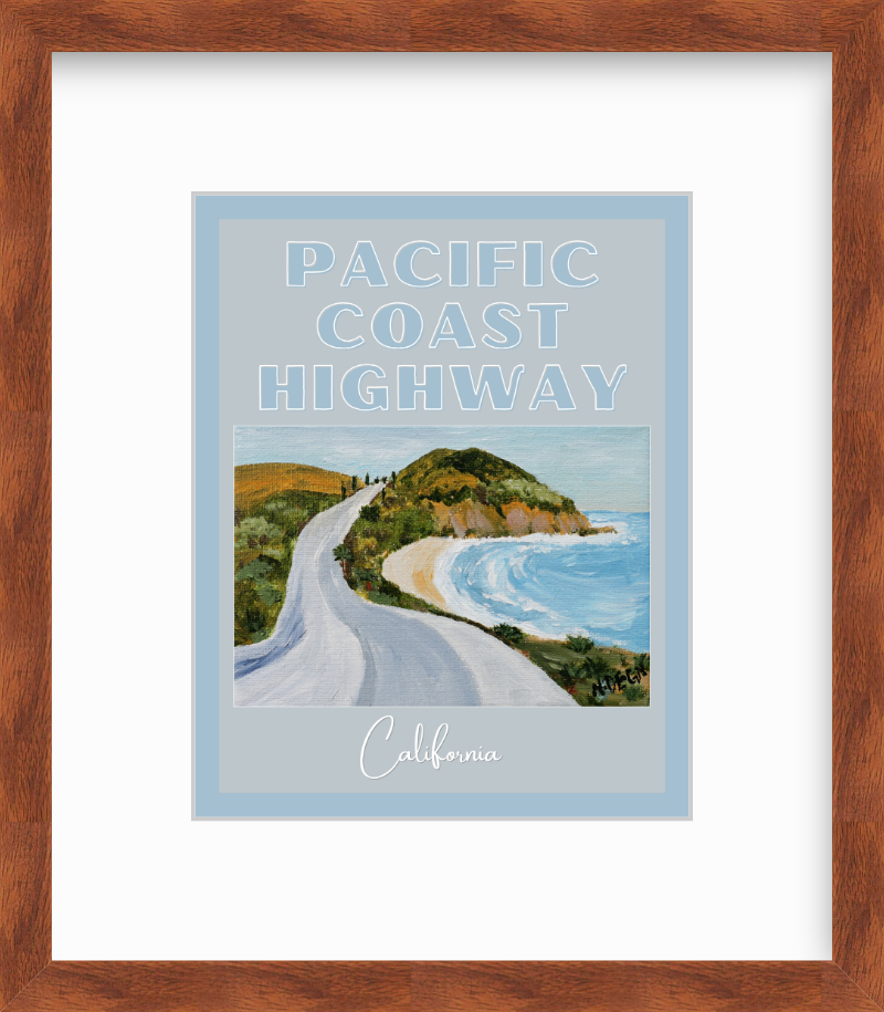 California Pacific Coast Highway Giclee Travel Art Print