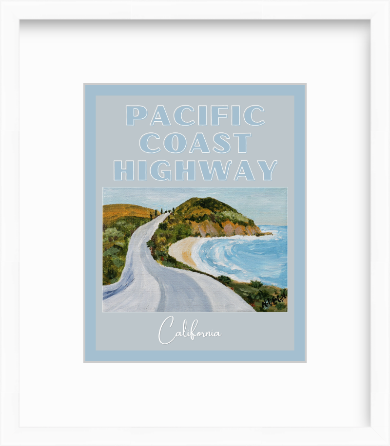 California Pacific Coast Highway Giclee Travel Art Print
