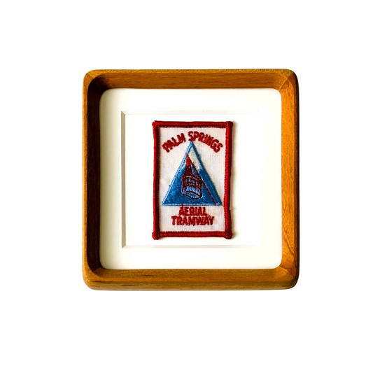 California Palm Springs Aerial Tram Vintage Patch Wood Framed