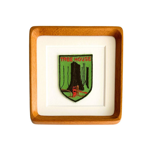 California Piercy Tree House Vintage Patch Wood Framed