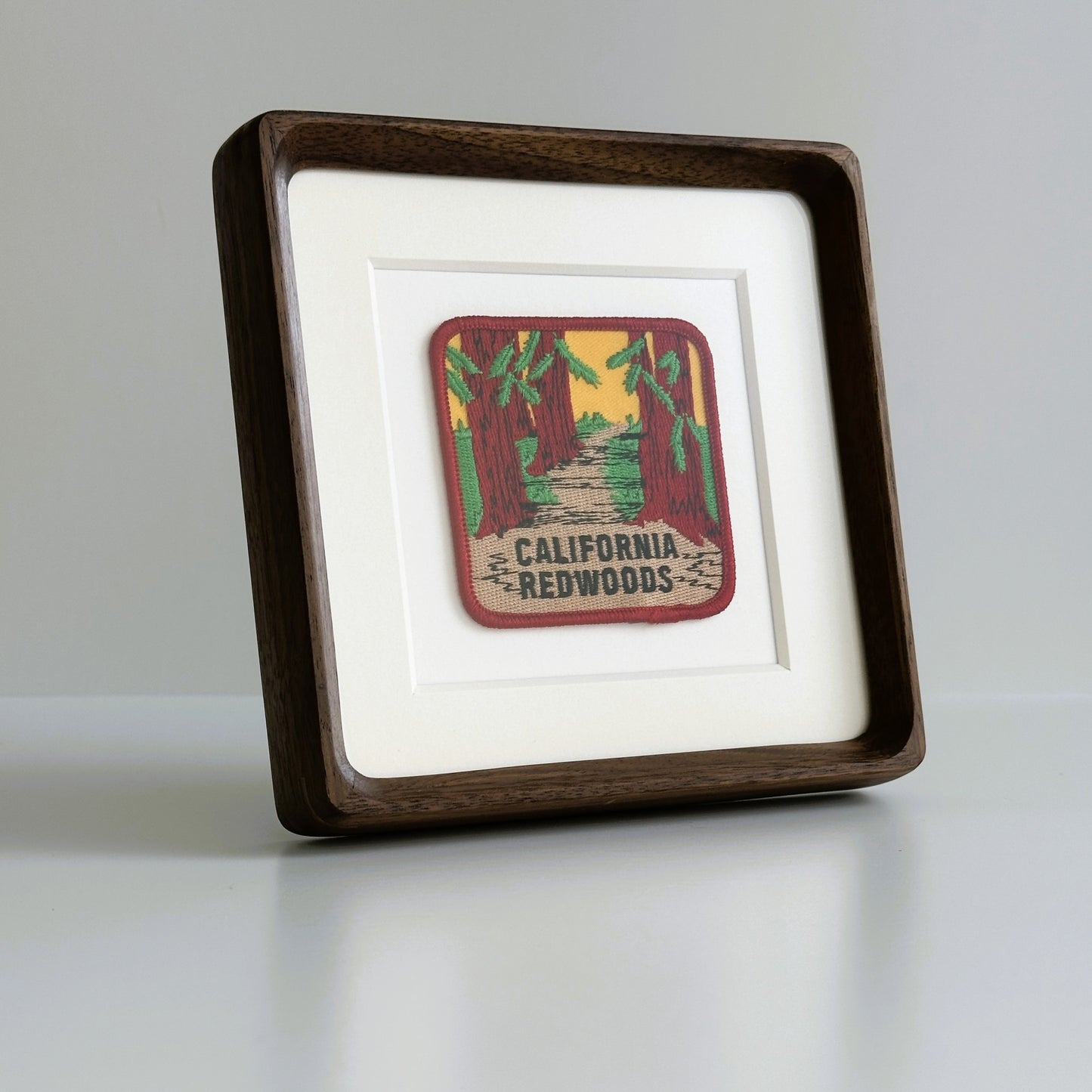 California Redwoods National Park Vintage Patch Wood Framed