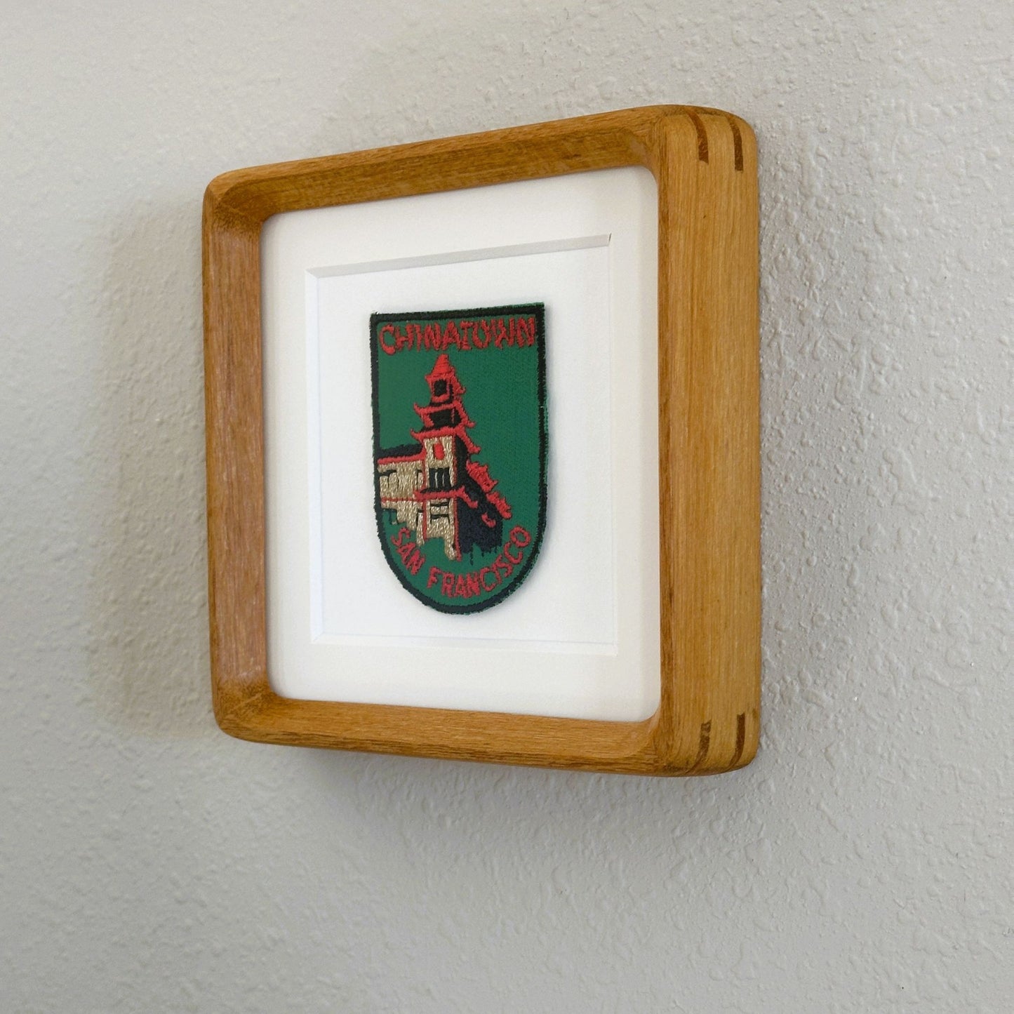 California San Francisco Chinatown Vintage Patch Wood Framed