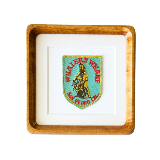 California San Pedro Whalers Wharf Old Salt Vintage Patch Wood Framed